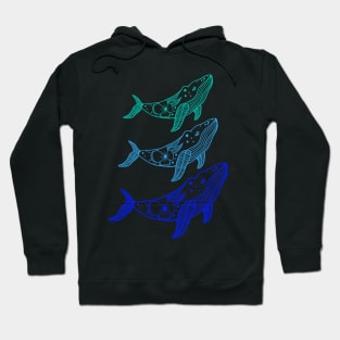 Blue Green Cyan Whale Sea Beach Summer Animals Love Cute Funny Gift Sarcastic Happy Fun Witty Hoodie